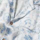 Petite Plume x Eden Rock Blue Reverie Men's Silk Pajama Set