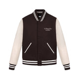 Faubourg Chocolate Wool Varsity Jacket