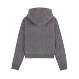 Faubourg Cable-Knit Cashmere Zip Hoodie Grey