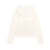 Faubourg Cable-Knit Cashmere Zip Hoodie Cream