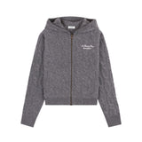 Faubourg Cable-Knit Cashmere Zip Hoodie Grey