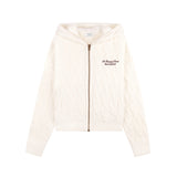 Faubourg Cable-Knit Cashmere Zip Hoodie Cream