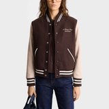 Faubourg Chocolate Wool Varsity Jacket